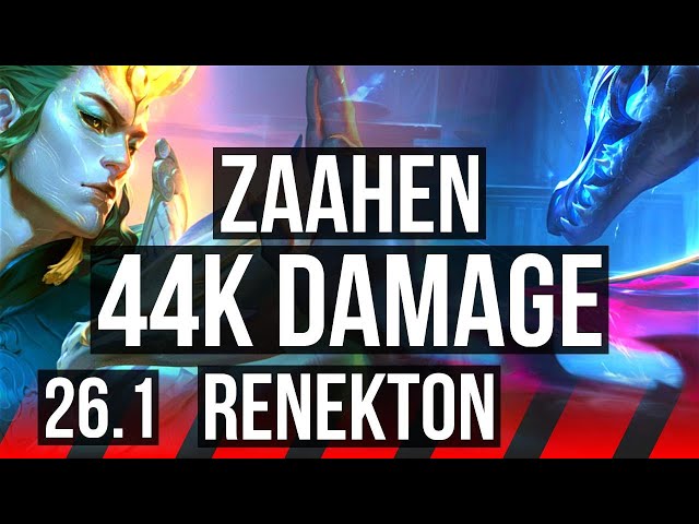 ZAAHEN vs RENEKTON (TOP) | Good KDA: 8/1/8, 44K damage | EUW Master | 26.1
