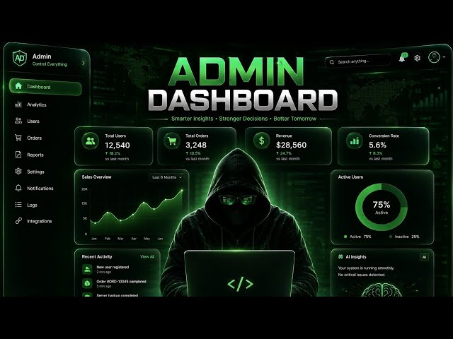 I Built a Professional Admin Dashboard Using AI | HTML CSS JavaScript | @Tech-Mastre-x 