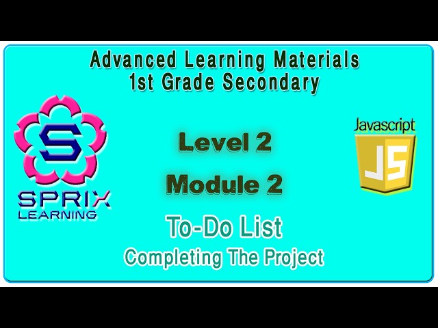 10 - (To Do List) completing the project