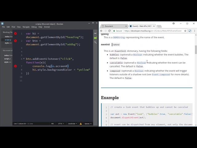 The event object in JavaScript