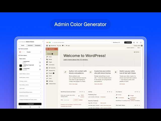 Free WordPress Admin Color Generator — Design & Export as a Plugin