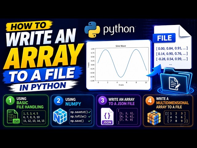 How to Write an Array to a File in Python | Text, NumPy & JSON Methods