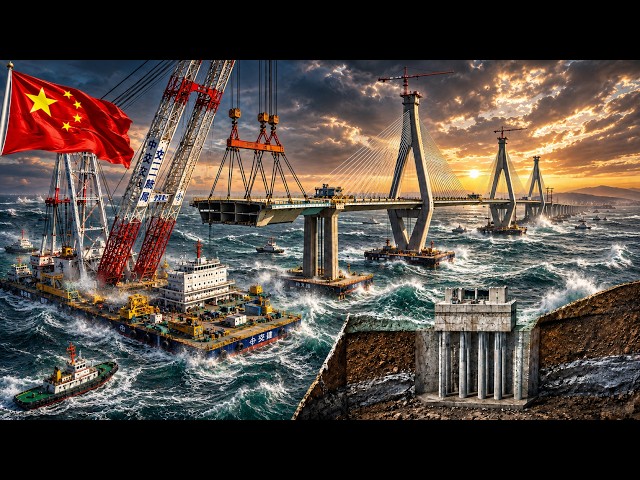 Inside ¥13B Huangmaohai Bridge: How China Built Two 720m Spans Across Typhoon Seas (Full Process)
