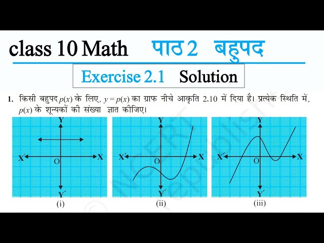 Class 10th Math Exercise 2.1 Solution | Chapter 2 Polynomials