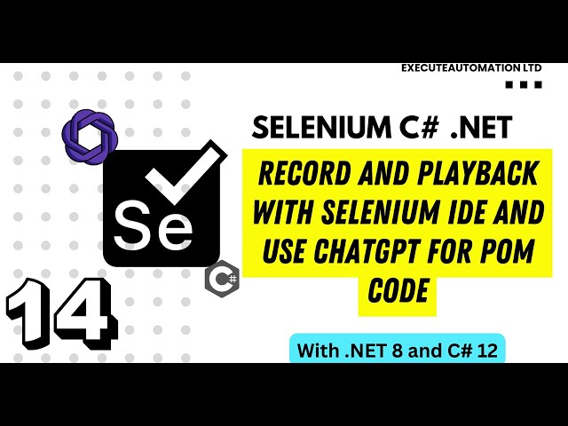#14 - Using Selenium IDE and AI with ChatGPT to write ZERO code including POM ⚡️🦾