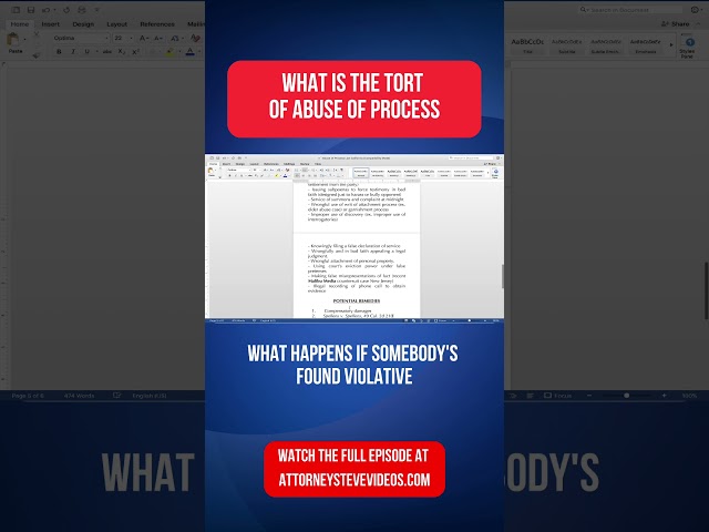 What is the tort of Abuse of Process by Attorney Steve®