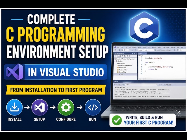 Complete C Programming Environment Setup in Visual Studio| From Installation to First Program
