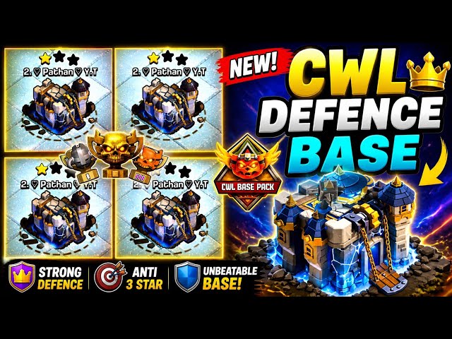 NEW TOP 10 CWL & WAR BASE TH18 WITH LINKS IN CLASH OF CLANS 