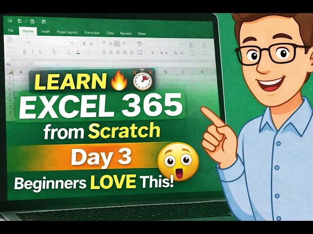 Learn Microsoft Excel 365 from Scratch Beginner Tutorial | Day 3 Basics #Excel #tutorial #msoffice