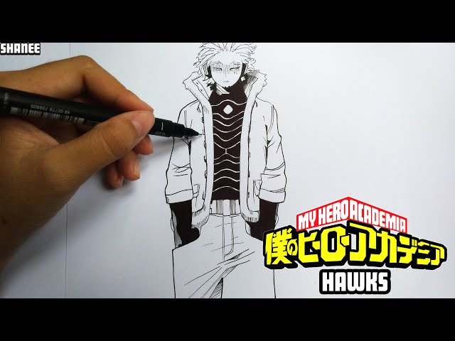 Draw Hawks [Whole Body] from My Hero Academia