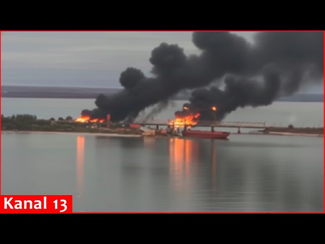 Video shows strikes with drones and aerial bombs on bridges used for cargo transportation in Odesa