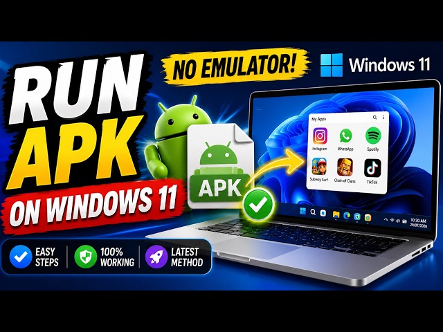 Install Android Apps on Windows 11 | No Emulator Required | Run APK file.