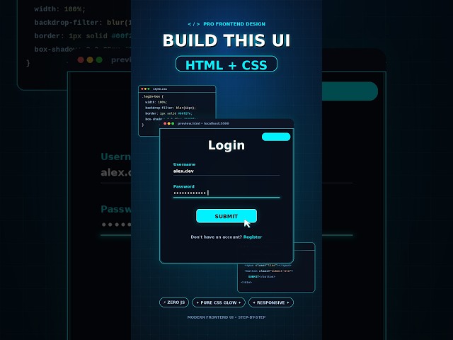 Built This Stunning Login UI Using HTML & CSS 🔥 | Web Design Short