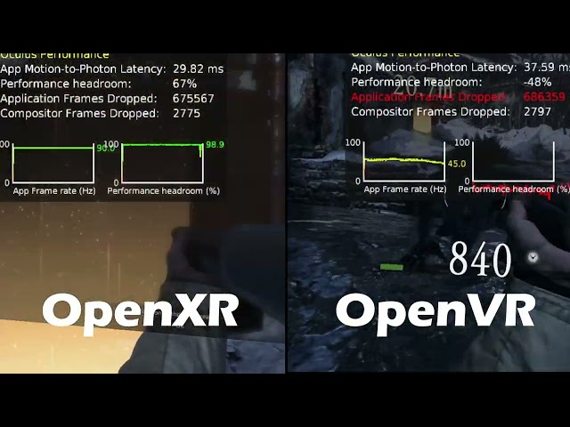 OpenXR vs OpenVR comparison (RE8)