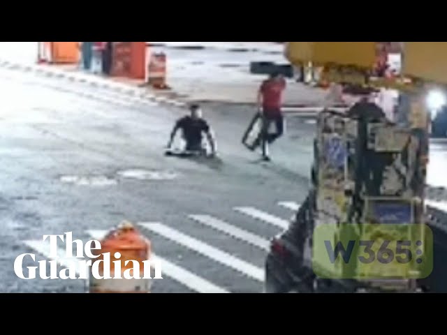 People emerge from New York City manhole