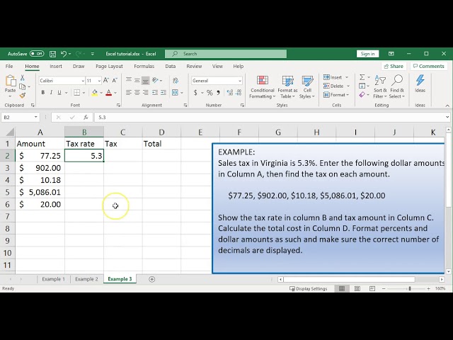 Excel - sales tax calculations