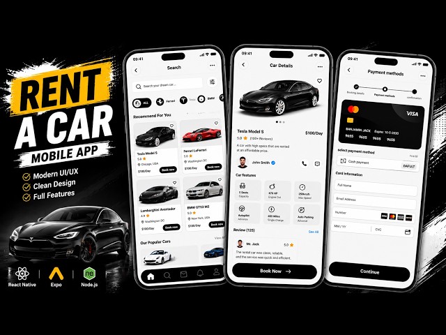 Full Stack Car Rental App in React Native | Free Source Code
