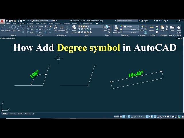 AutoCAD: How to Add a Degree Symbol in Drawings (Tutorial for Beginners)