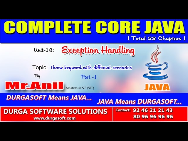 Core Java Exception Handling   throw keyword with different scenarios  Part -1