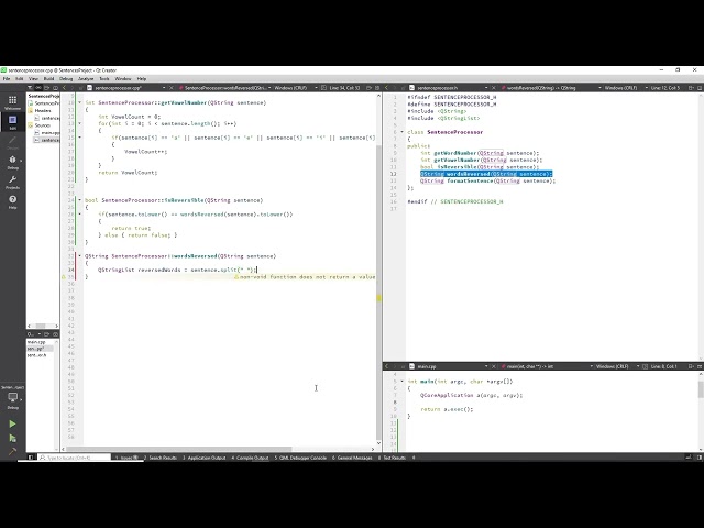 QT Tutorial -  Sentences - COS2614