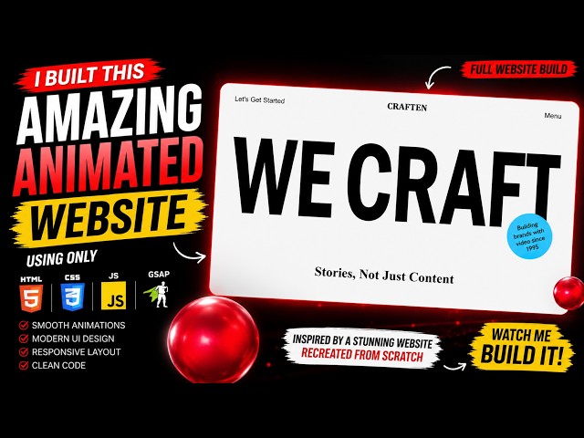 I Recreated This Stunning Animated Website Using HTML, CSS, JavaScript & GSAP 🚀