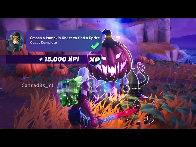 How to EASILY Smash a Pumpkin Chest to find a Sprite Fortnite