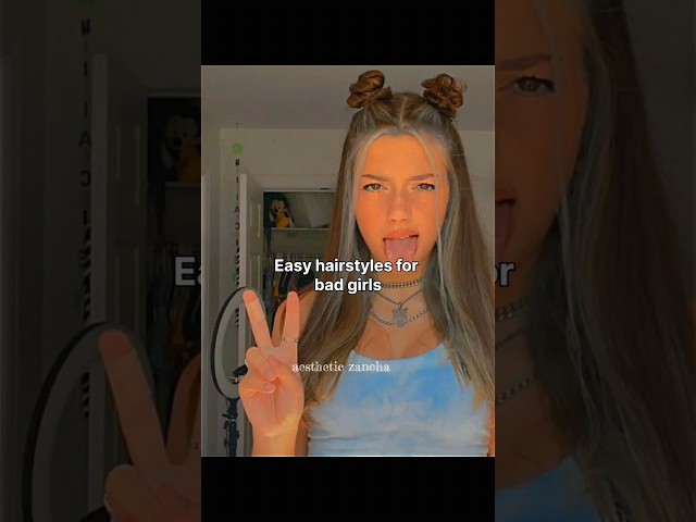Easy hairstyles for bad girl #shorts #shortsfeed #aesthetic #hairstyle #viral