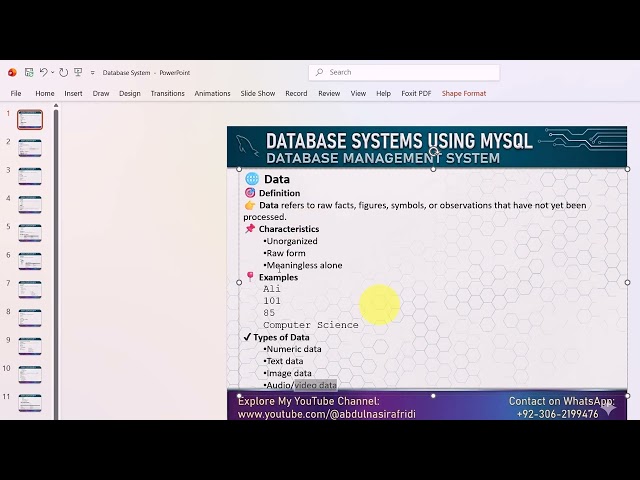 Database System| Data Meta Data  and information| Lec 01