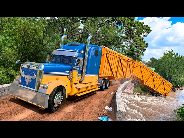 Freightliner XL Loses Control And Falls Into The ABYSS EXTREME ROUTE American Truck Simulator
