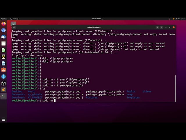 ubuntu  21.04 how to delete / remove postgresql (psql) & pgadmin4