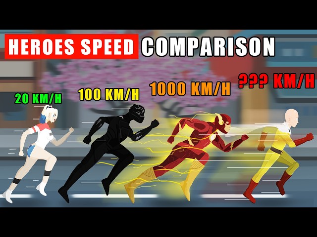 Superheroes Speed Comparison: From Harley Quinn to Saitama