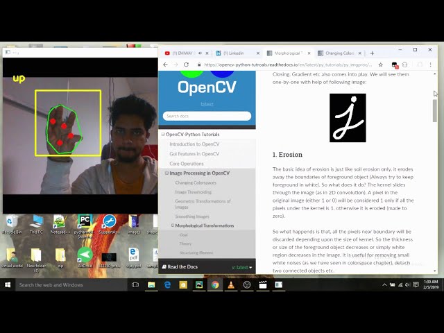 Control Your Computer Screen with Hand Gesture Recognition by using opencv python and Pyautogui