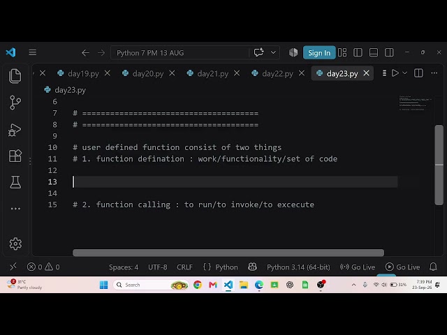 function part 1 in python