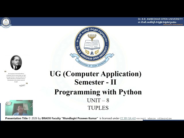 Programming with Python:Unit-8:  Tuples