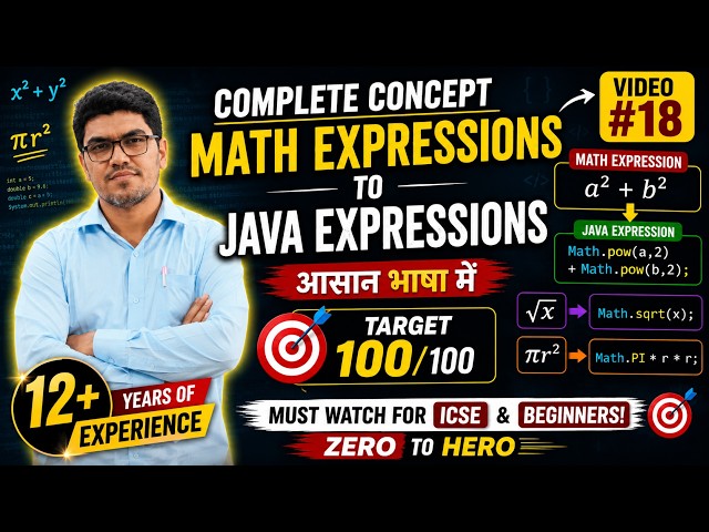 Math Expressions to Java Expressions | Formula to Java Code | ICSE & Beginners | Java Basics #18