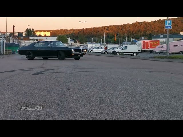 Pontiac LeMans ´69 MASSIVE POWERSLIDE on 7000rpm rev-limiter 3:rd gear DRIFT 6.0 LS SWAP SCREAMING