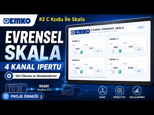 ✅ Universal Scaling Project Example with Emko Proop HMI – Data Reading and Scaling  Module (C Code)
