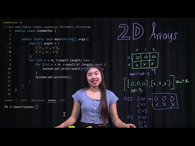 2D Arrays - Nikita demonstrates 2D Arrays using Poppits