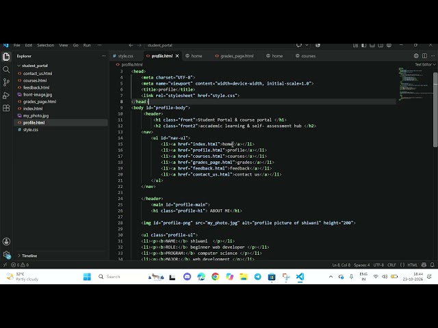 css profile page