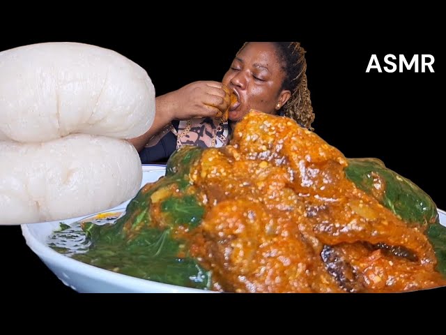African food mukbang fufu with  ewedu soup mukbang 