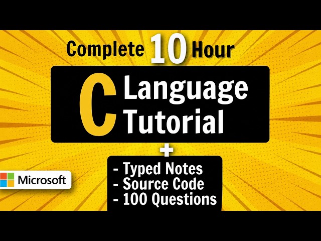 C Language Tutorial for Beginners (with Notes & Practice Questions)