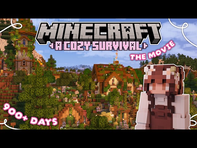 I Spent 1 YEAR in My COZY Minecraft Survival World | A Minecraft Let's Play Movie 🌸🌷