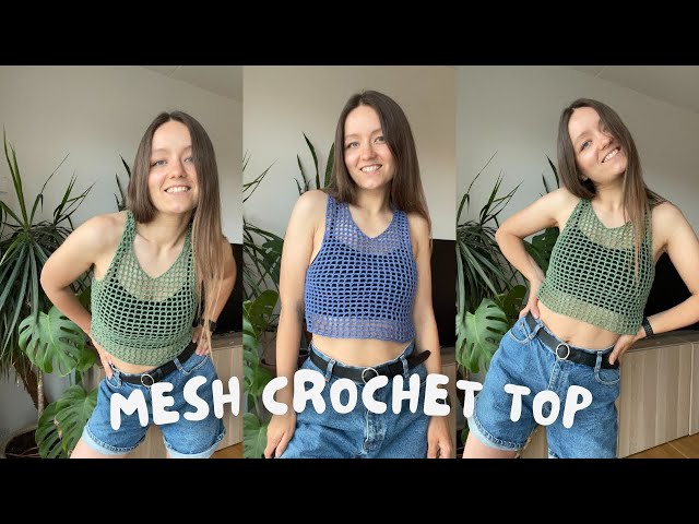 👚 MESH CROCHET CROP TOP | beginner friendly tutorial