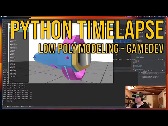 Python coding time-lapse! Low poly spacecraft design.