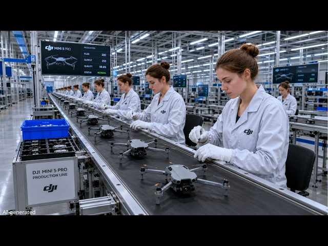 Inside the factory: the DJI Mini 5 Pro drone production process.