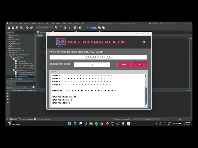 Page replacement Algorithm Using JavaSwing in netbeans