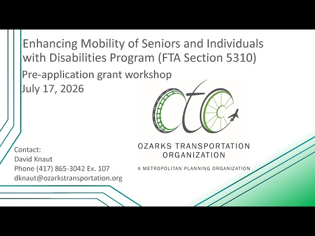 Grant workshop 2026 for Enhancing Mobility of Seniors and Individuals with Disabilities Program