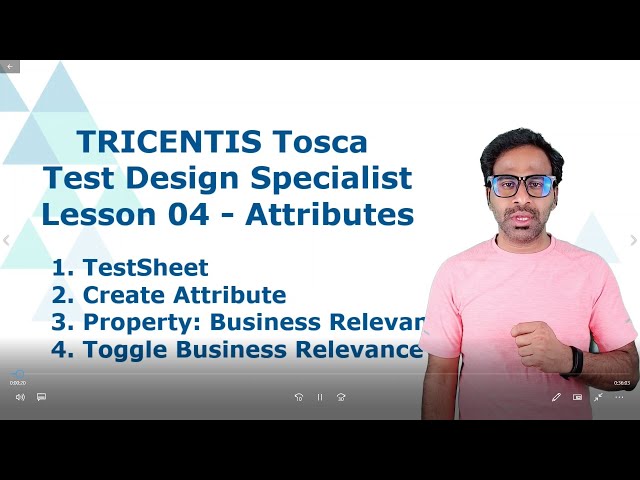 TRICENTIS Tosca Test Design - Lesson 04| Attribute | TestSheet | Property Business Relevant