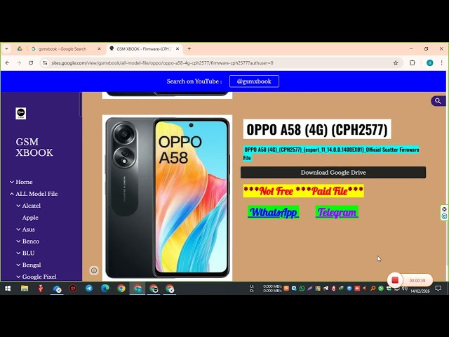 OPPO A58 (4G) (CPH2577) Android-14 & 15 Official Scatter Firmware #oppoa58 #cph2577 #firmware #flash
