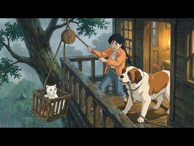 Rainy Day in the Treehouse: Cooking Beef Stew Bread Bowl & Berry Tea | Ghibli-Style ASMR